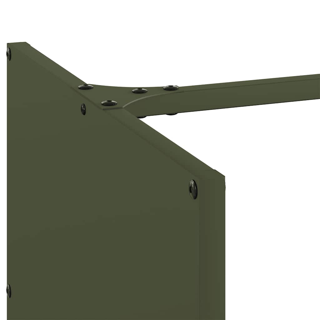 vidaXL Firewood Rack Olive Green 40x40x40 cm Cold-rolled steel