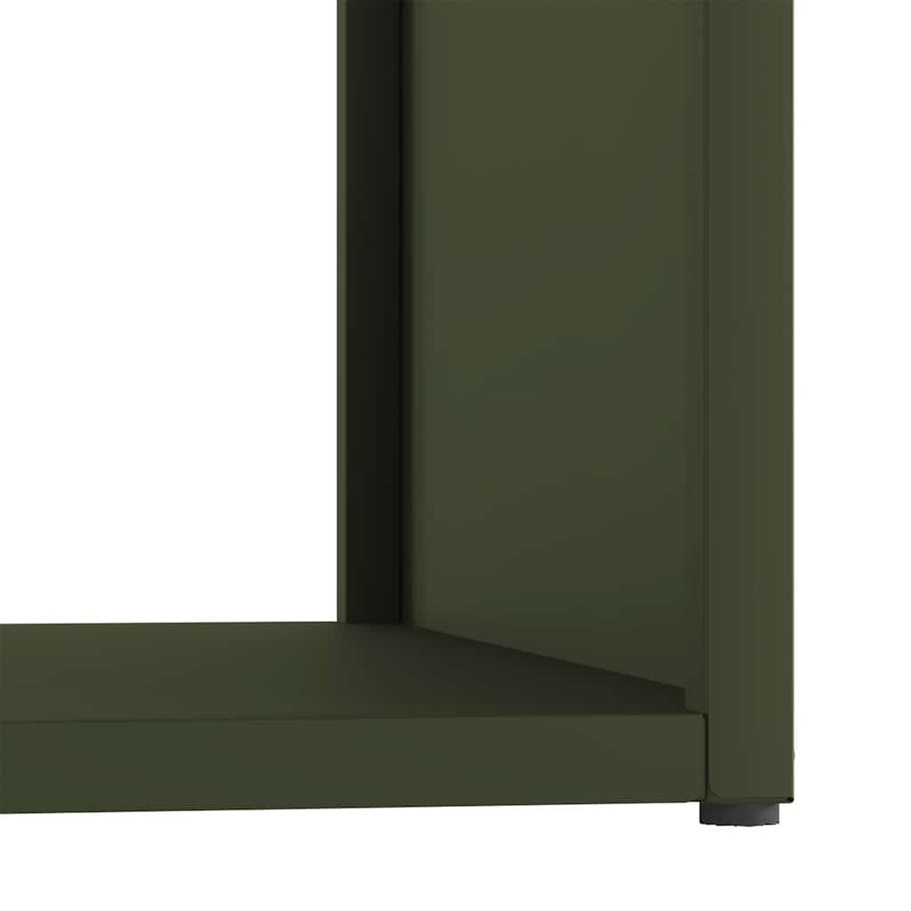 vidaXL Firewood Rack Olive Green 40x40x40 cm Cold-rolled steel