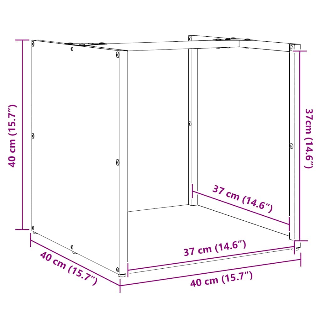 vidaXL Firewood Rack 40x40x40 cm Stainless Steel