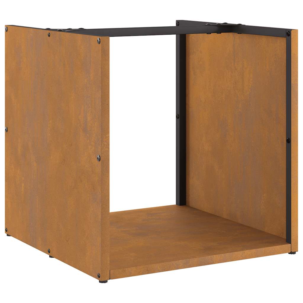 vidaXL Firewood Rack 40x40x40 cm Weathering Steel