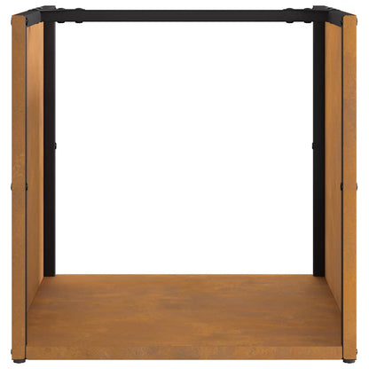 vidaXL Firewood Rack 40x40x40 cm Weathering Steel