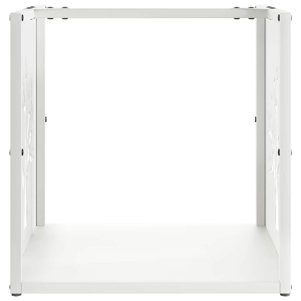 vidaXL Firewood Rack White 40x40x40 cm Cold-rolled steel
