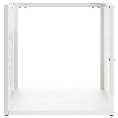 vidaXL Firewood Rack White 40x40x40 cm Cold-rolled steel