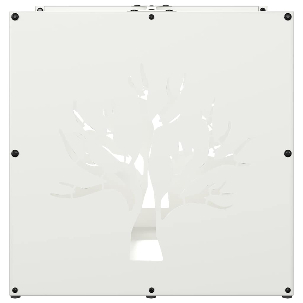 vidaXL Firewood Rack White 40x40x40 cm Cold-rolled steel