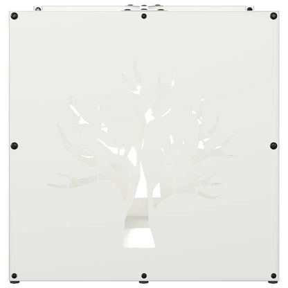 vidaXL Firewood Rack White 40x40x40 cm Cold-rolled steel