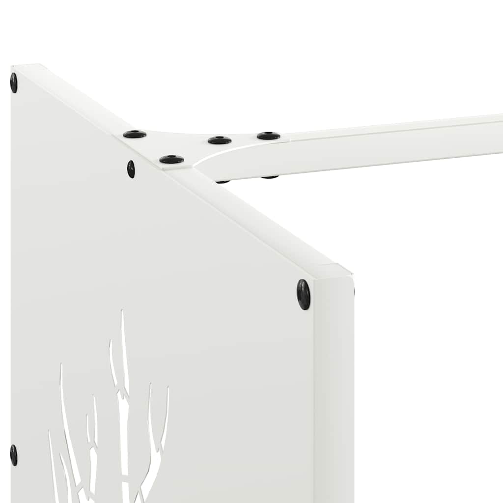 vidaXL Firewood Rack White 40x40x40 cm Cold-rolled steel