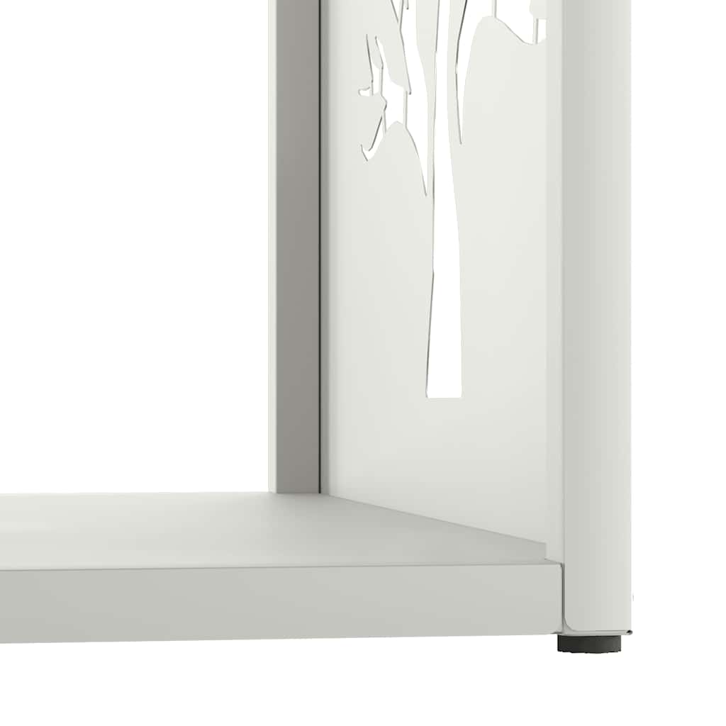 vidaXL Firewood Rack White 40x40x40 cm Cold-rolled steel