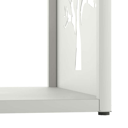 vidaXL Firewood Rack White 40x40x40 cm Cold-rolled steel