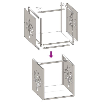 vidaXL Firewood Rack White 40x40x40 cm Cold-rolled steel