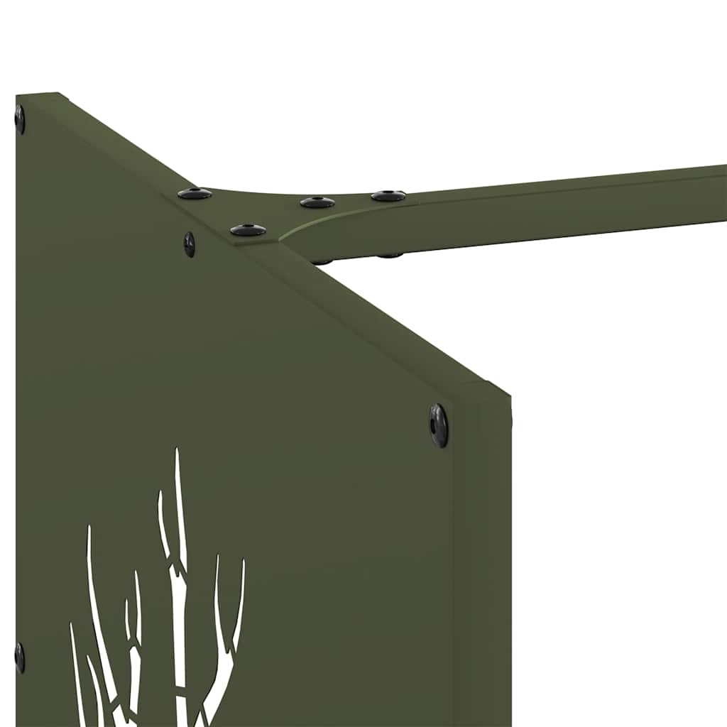 vidaXL Firewood Rack Olive Green 40x40x40 cm Cold-rolled steel