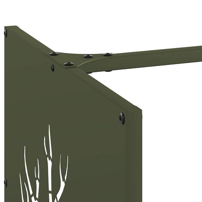 vidaXL Firewood Rack Olive Green 40x40x40 cm Cold-rolled steel