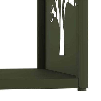 vidaXL Firewood Rack Olive Green 40x40x40 cm Cold-rolled steel