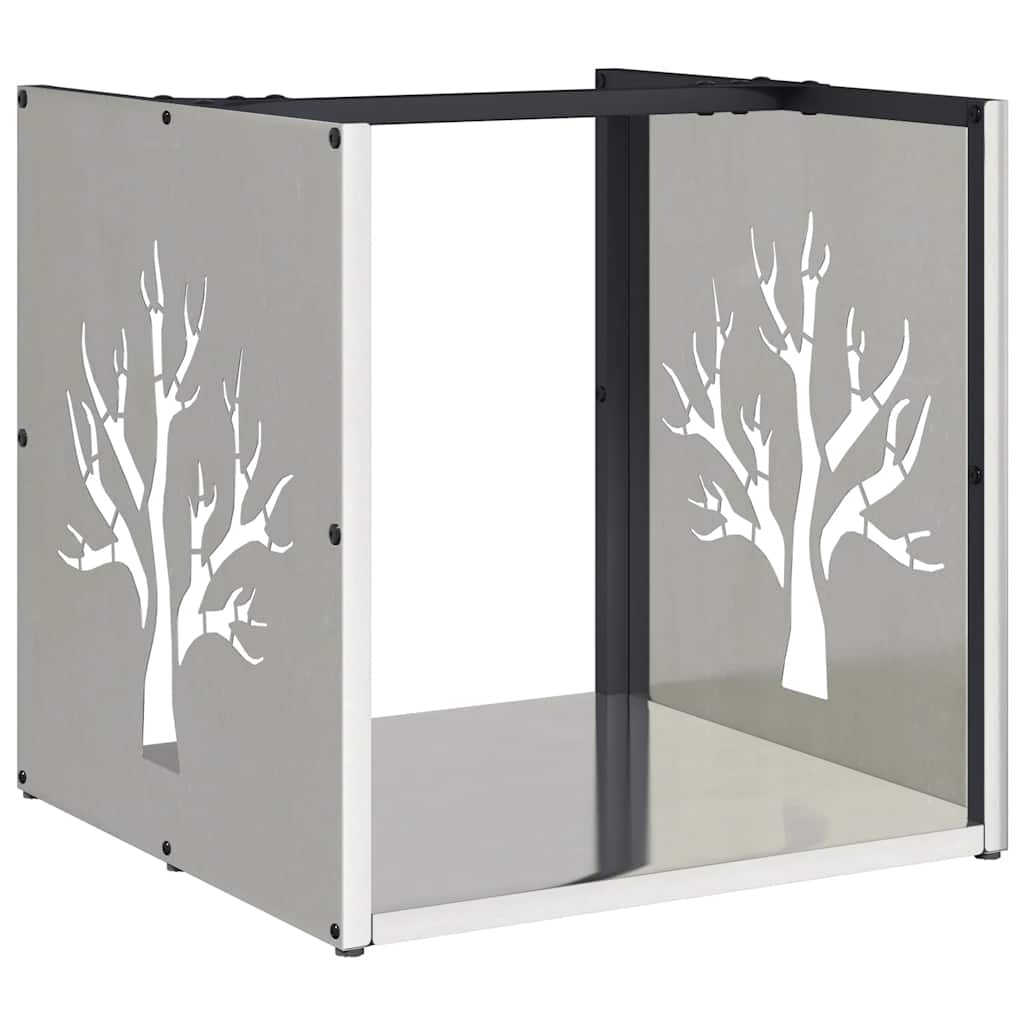 vidaXL Firewood Rack 40x40x40 cm Stainless Steel