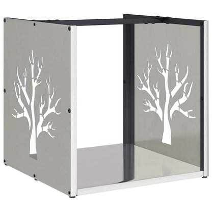 vidaXL Firewood Rack 40x40x40 cm Stainless Steel