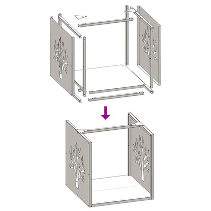 vidaXL Firewood Rack 40x40x40 cm Stainless Steel