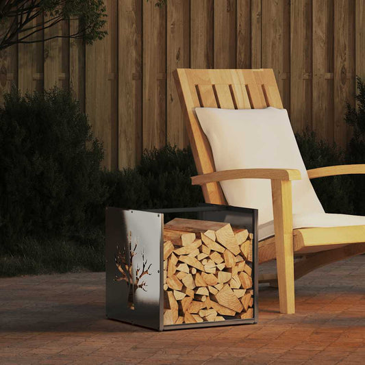 vidaXL Firewood Rack 40x40x40 cm Stainless Steel