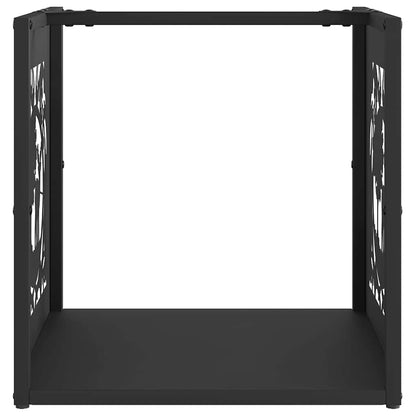vidaXL Firewood Rack Black 40x40x40 cm Cold-rolled steel