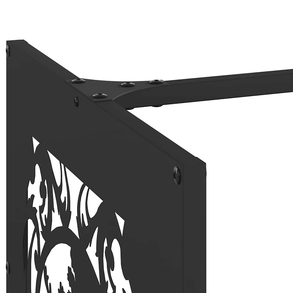 vidaXL Firewood Rack Black 40x40x40 cm Cold-rolled steel