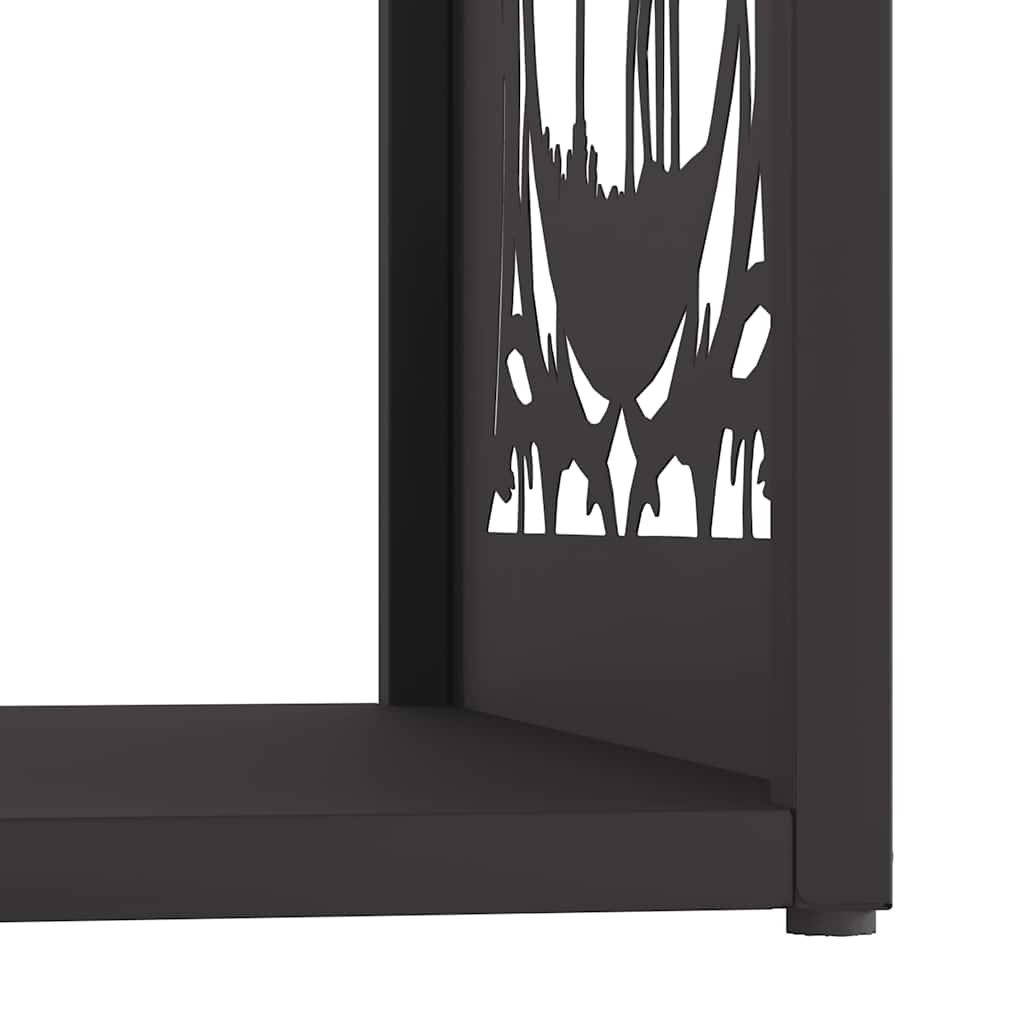 vidaXL Firewood Rack Black 40x40x40 cm Cold-rolled steel