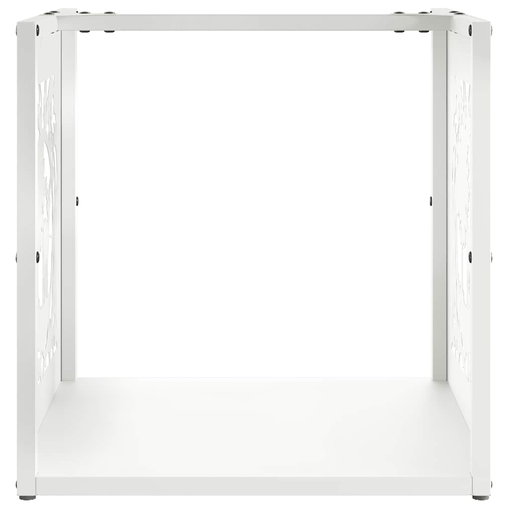 vidaXL Firewood Rack White 40x40x40 cm Cold-rolled steel