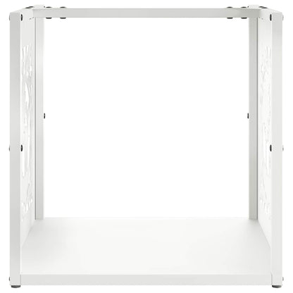 vidaXL Firewood Rack White 40x40x40 cm Cold-rolled steel