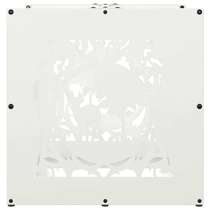 vidaXL Firewood Rack White 40x40x40 cm Cold-rolled steel
