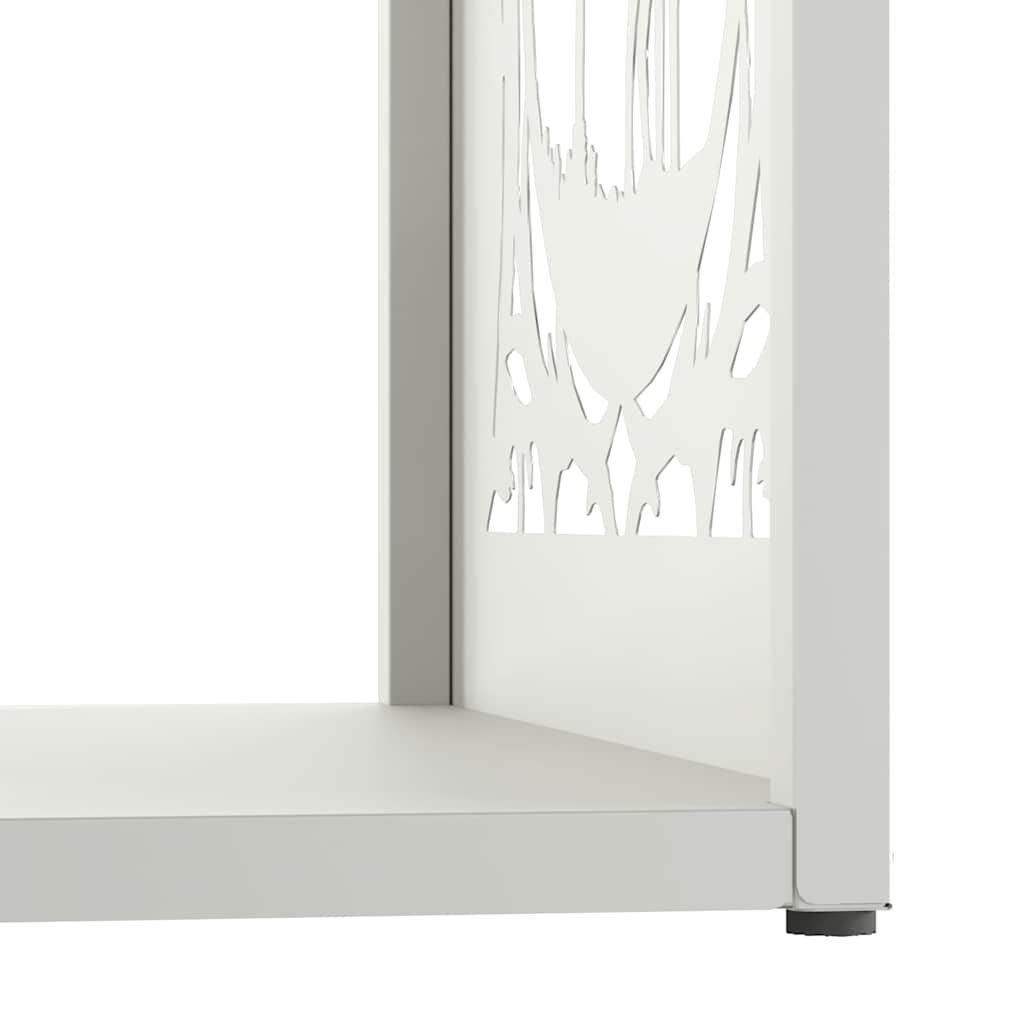 vidaXL Firewood Rack White 40x40x40 cm Cold-rolled steel