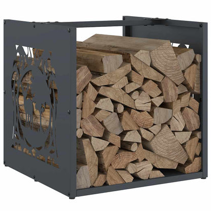 vidaXL Firewood Rack Anthracite 40x40x40 cm Cold-rolled steel