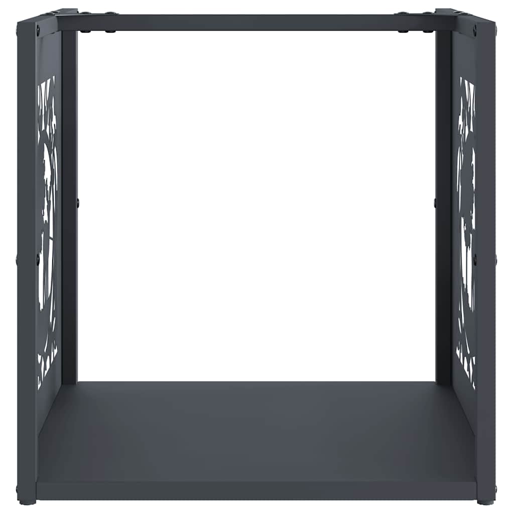 vidaXL Firewood Rack Anthracite 40x40x40 cm Cold-rolled steel