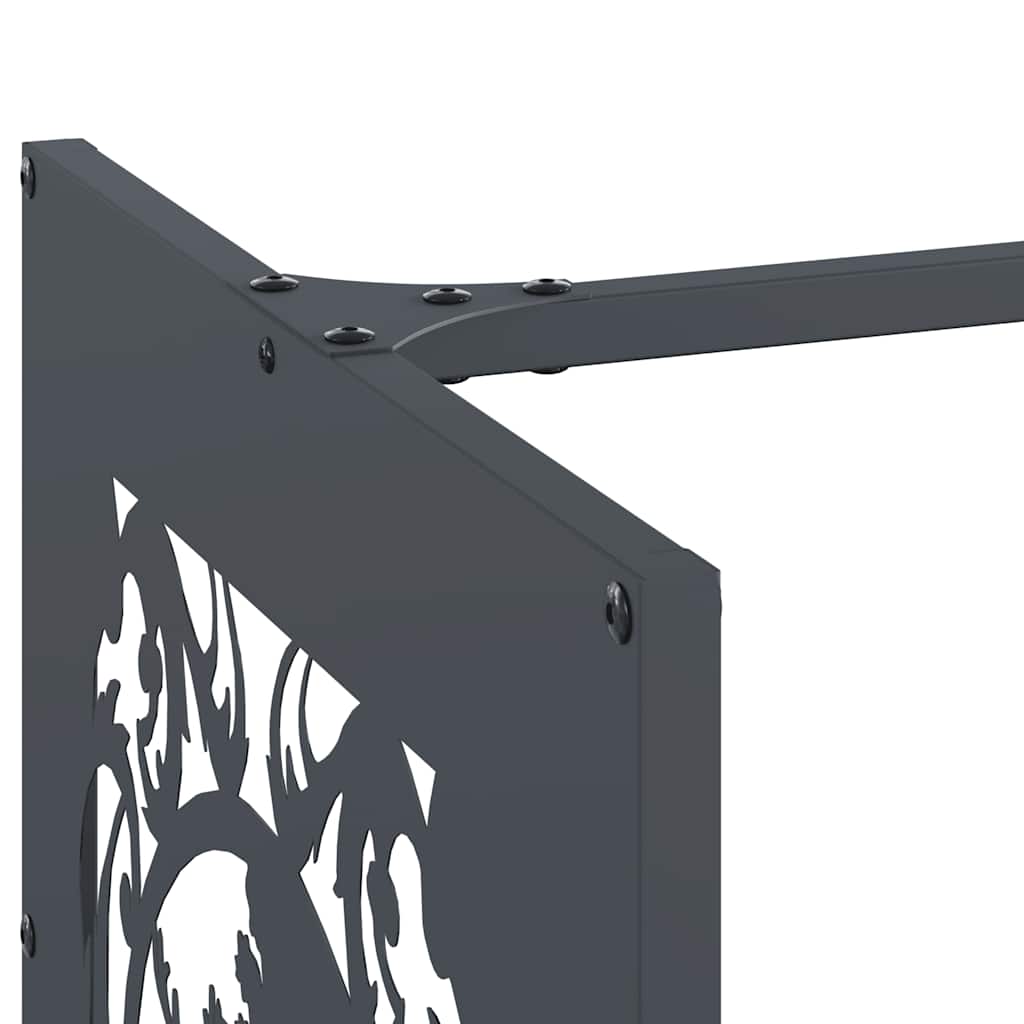 vidaXL Firewood Rack Anthracite 40x40x40 cm Cold-rolled steel