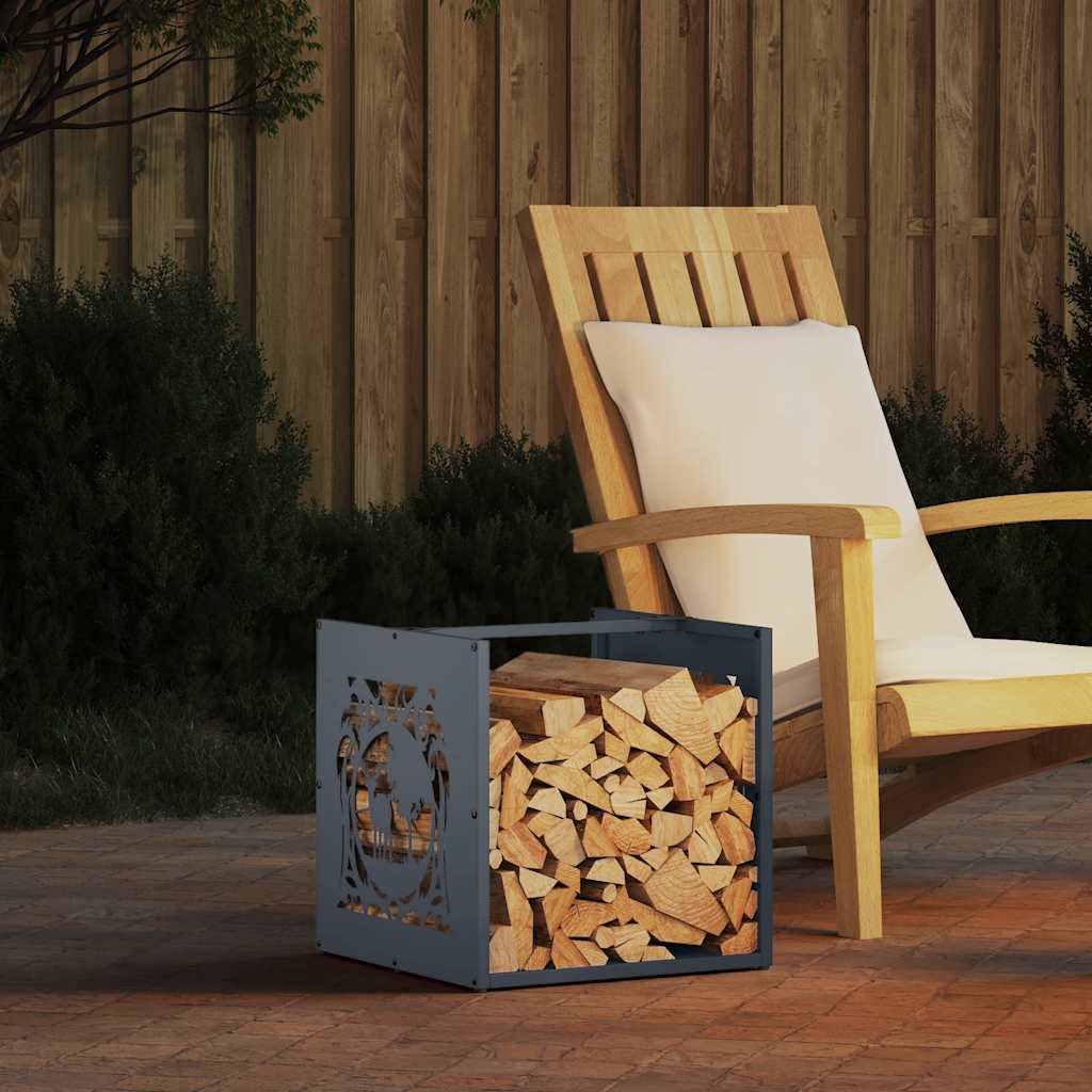 vidaXL Firewood Rack Anthracite 40x40x40 cm Cold-rolled steel