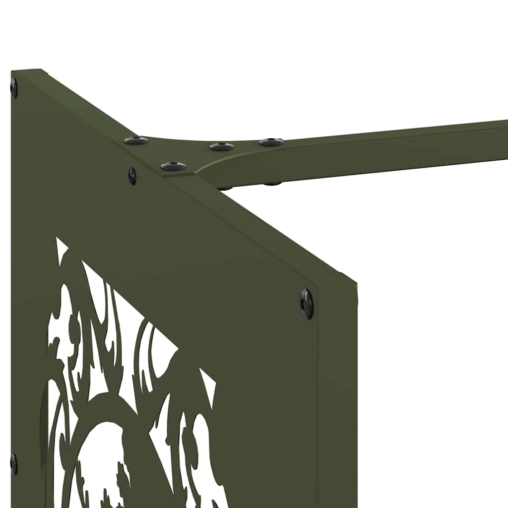 vidaXL Firewood Rack Olive Green 40x40x40 cm Cold-rolled steel