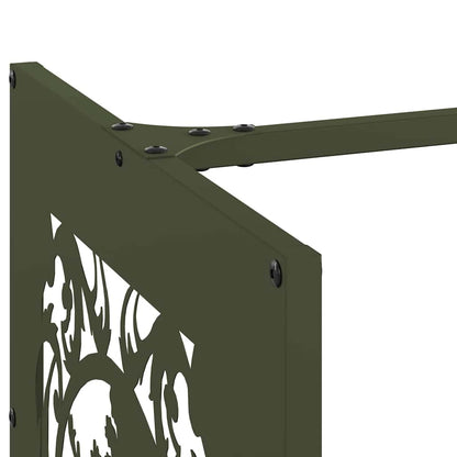 vidaXL Firewood Rack Olive Green 40x40x40 cm Cold-rolled steel