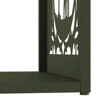 vidaXL Firewood Rack Olive Green 40x40x40 cm Cold-rolled steel