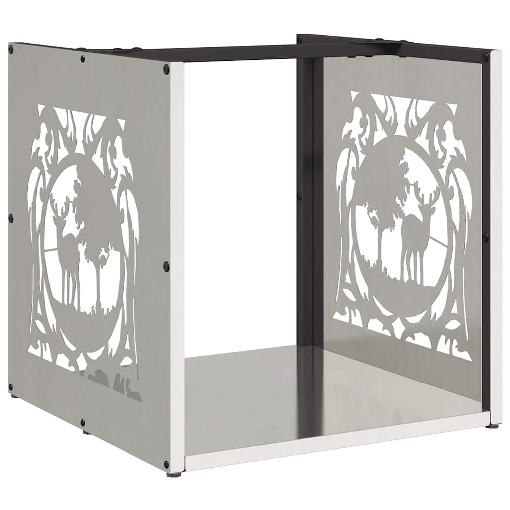 vidaXL Firewood Rack 40x40x40 cm Stainless Steel