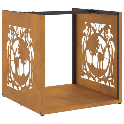 vidaXL Firewood Rack 40x40x40 cm Weathering Steel