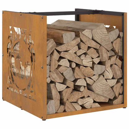 vidaXL Firewood Rack 40x40x40 cm Weathering Steel