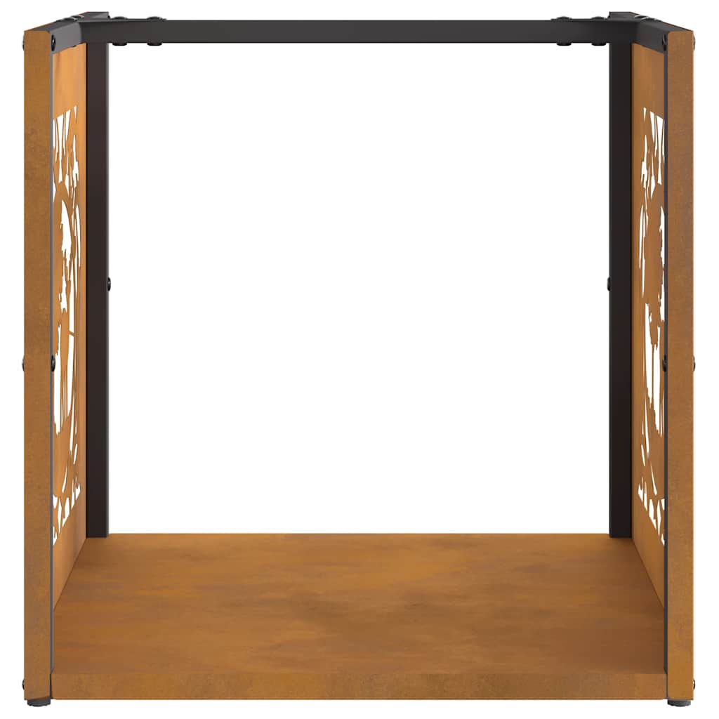 vidaXL Firewood Rack 40x40x40 cm Weathering Steel