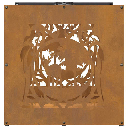 vidaXL Firewood Rack 40x40x40 cm Weathering Steel