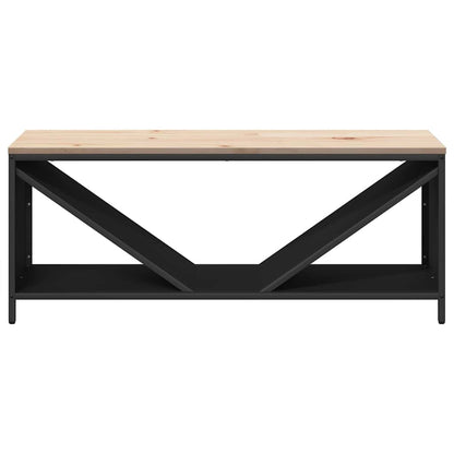 vidaXL Firewood Rack with Wooden Top Black 100.5x35.5x40 cm