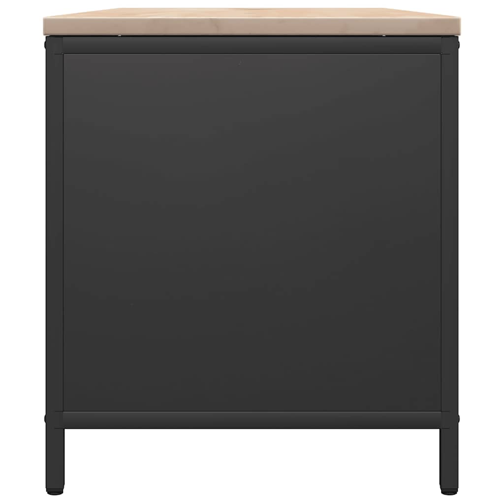 vidaXL Firewood Rack with Wooden Top Black 100.5x35.5x40 cm