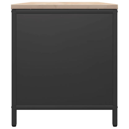 vidaXL Firewood Rack with Wooden Top Black 100.5x35.5x40 cm