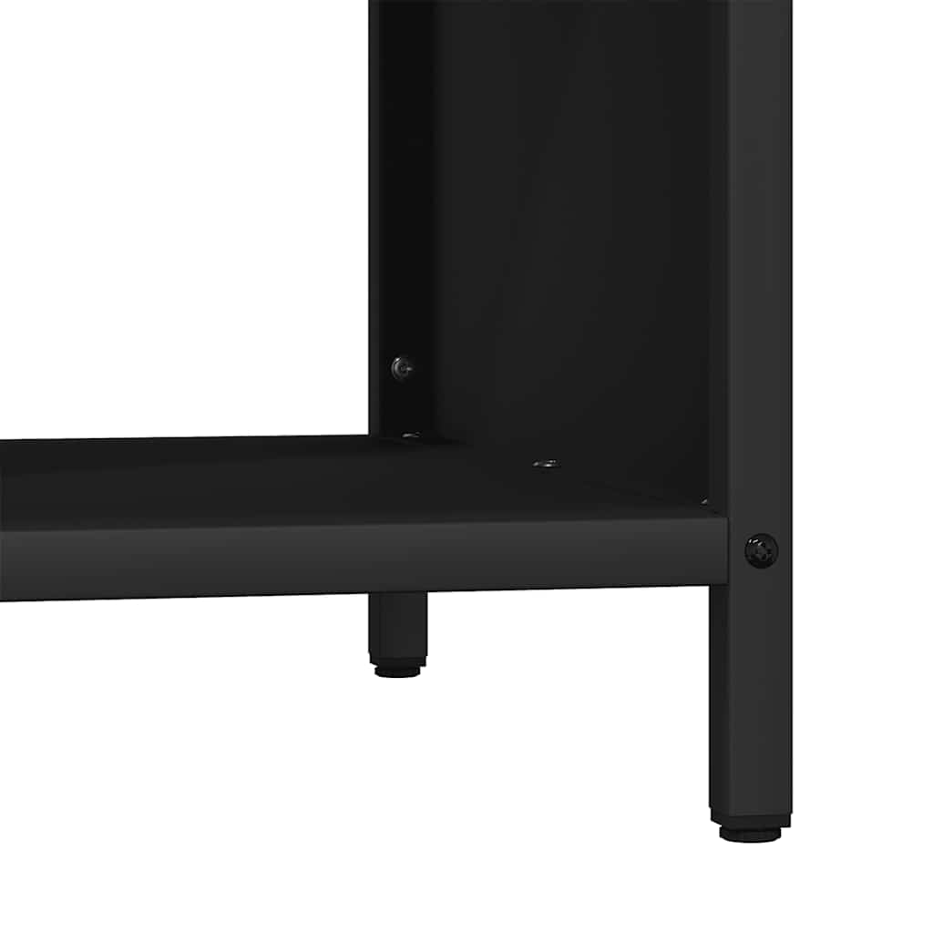 vidaXL Firewood Rack with Wooden Top Black 100.5x35.5x40 cm
