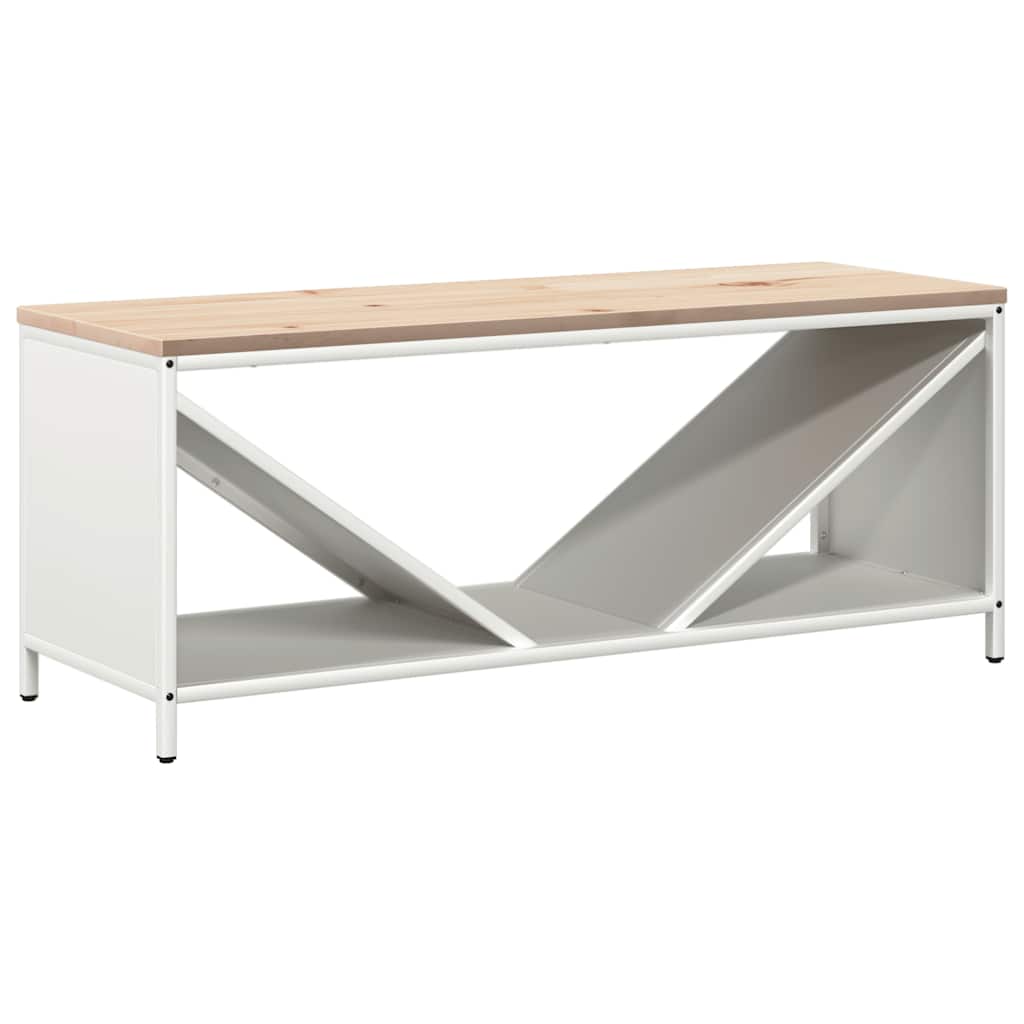 vidaXL Firewood Rack with Wooden Top White 100.5x35.5x40 cm