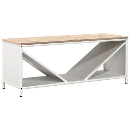 vidaXL Firewood Rack with Wooden Top White 100.5x35.5x40 cm