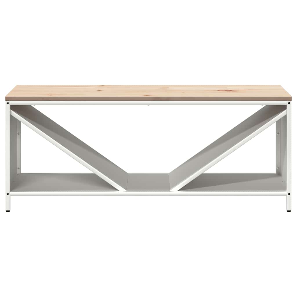 vidaXL Firewood Rack with Wooden Top White 100.5x35.5x40 cm