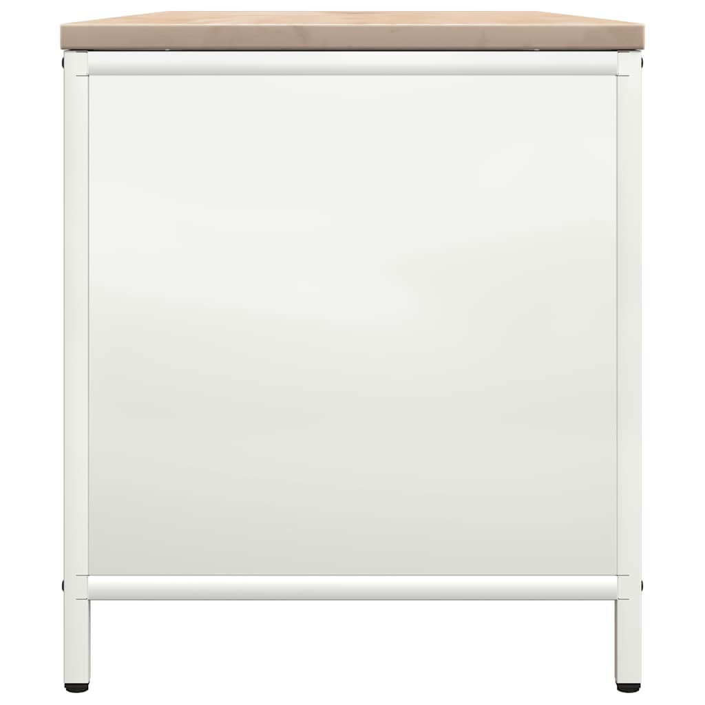 vidaXL Firewood Rack with Wooden Top White 100.5x35.5x40 cm