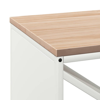 vidaXL Firewood Rack with Wooden Top White 100.5x35.5x40 cm
