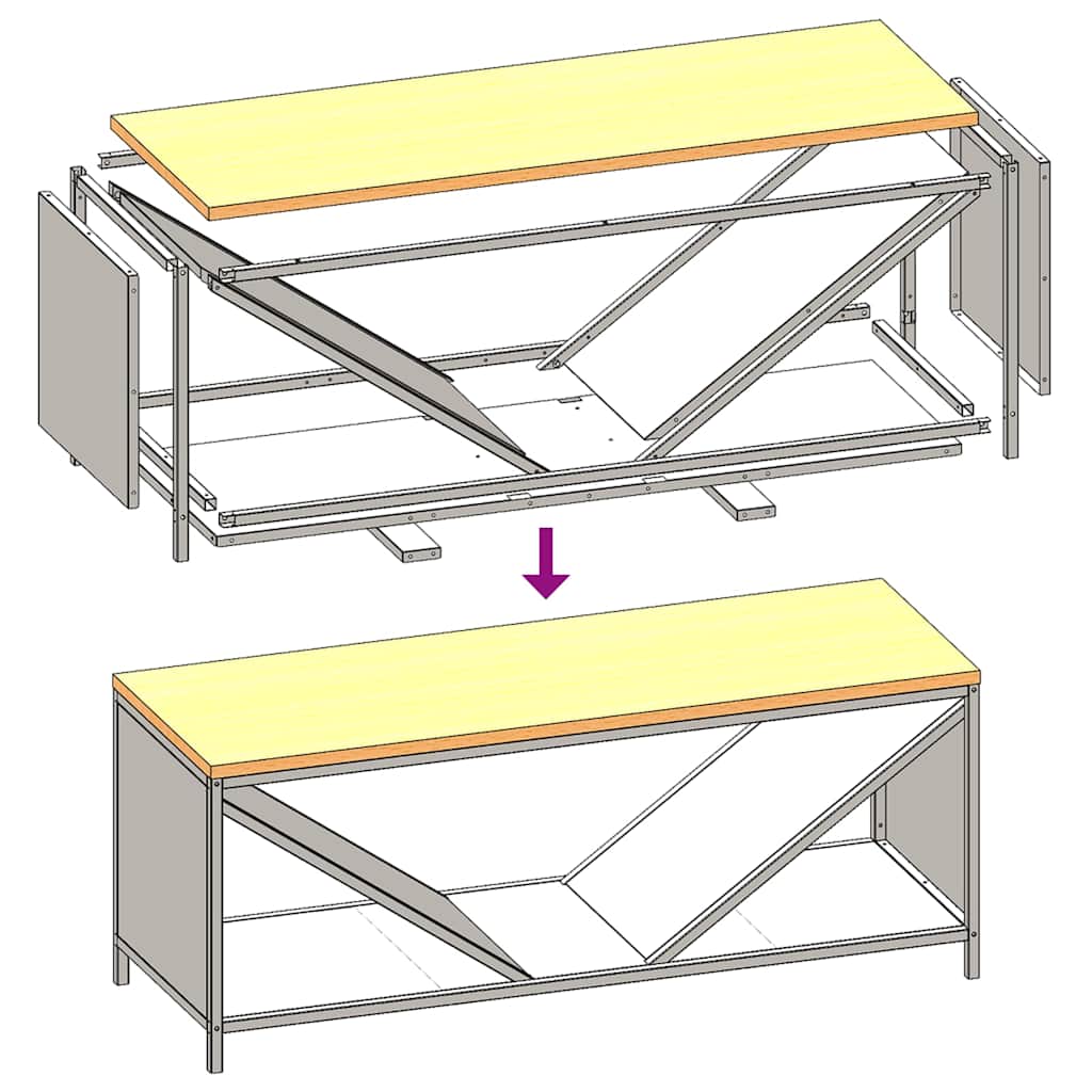 vidaXL Firewood Rack with Wooden Top White 100.5x35.5x40 cm