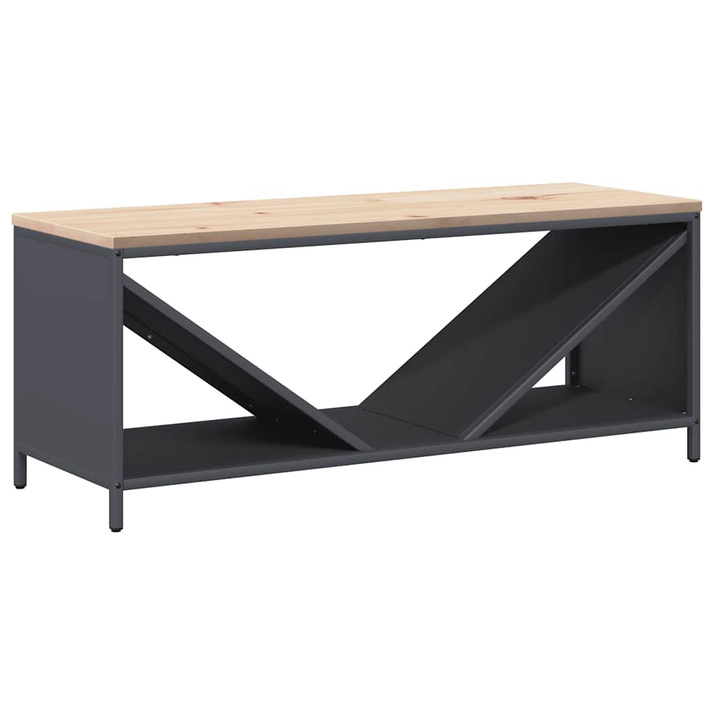 vidaXL Firewood Rack with Wooden Top Anthracite 100.5x35.5x40 cm